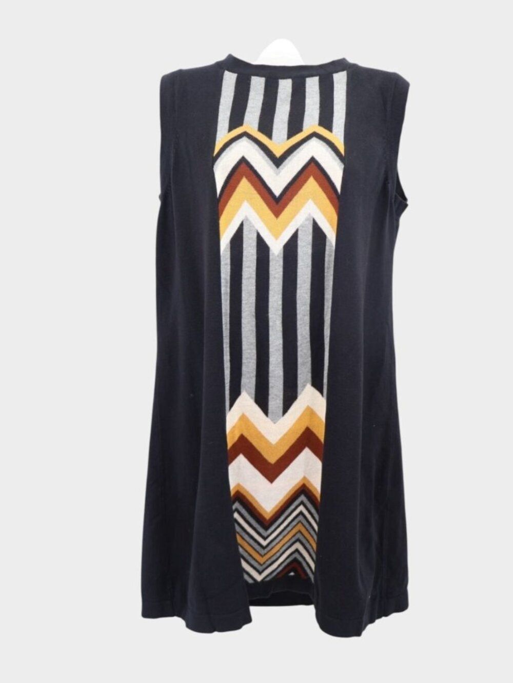 MISSONI for Target Knit Sleeveless Sweater Dress Chevron Pattern Black Size L